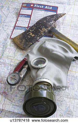 Stock Photo - axe, aid, containing, kit, survival, first. Fotosearch