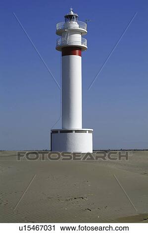 Stock Image - baix, dunes, tarragona, catalunya, spain, lighthouse. Fotosearch