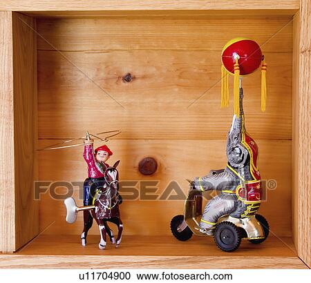 Stock Image - balancing, antique, elephant, toys, circus, collectable. Fotosearch