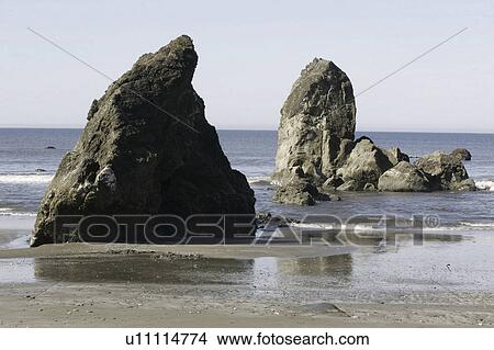 Picture - beach, stacks, or, orford, port, sea. Fotosearch
