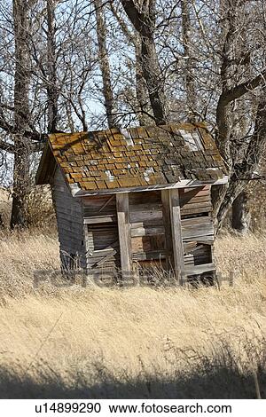 Stock Image - buildings, outhouse, canada, saskatchewan, scenic, old. Fotosearch
