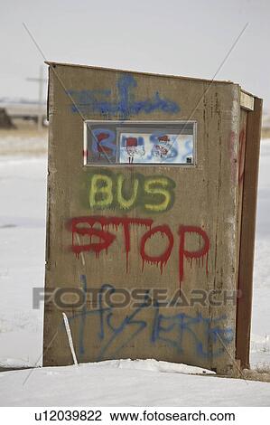 Stock Image - canada, bus, saskatchewan, scenic, stop, old. Fotosearch