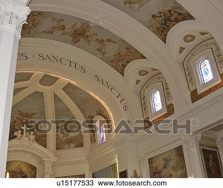 Stock Image - canada, gravelbourg, saskatchewan, scenic, cathedral, interior. Fotosearch