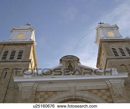 Stock Photograph - canada, gravelbourg, saskatchewan, scenic, cathedral, exterior. Fotosearch