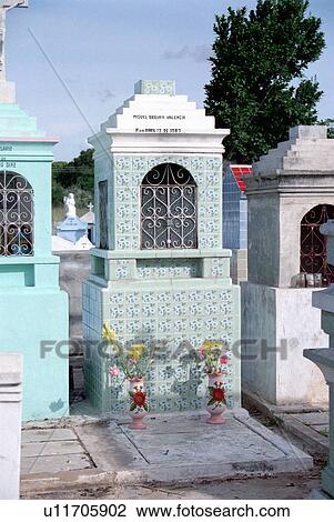 Stock Image - cemetary, cleaned, hispanic, mexico, grave. Fotosearch