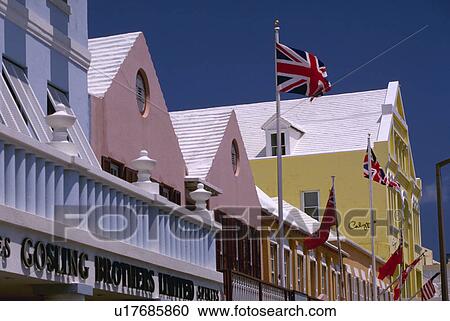 checkered, street, bermuda, hamilton, roofline, front View Large Photo Image Stock Image - checkered, street, bermuda, hamilton, roofline, front. Fotosearch