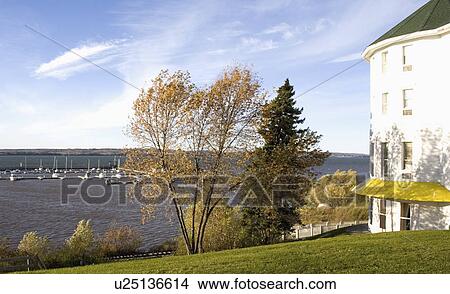 Picture - chequamegon, lake, hotel, marina, superior, overlooking. Fotosearch