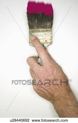 Stock Image - conceptual, mans, colorful, brush, paint, handy. Fotosearch