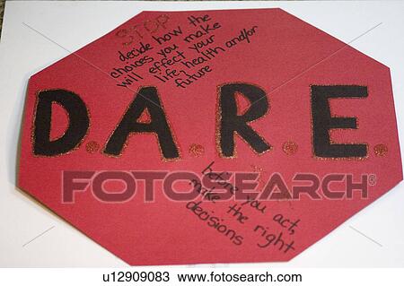 Stock Image - consequences, sign, think, teens, challenge, dare. Fotosearch