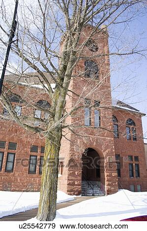 Stock Photo - county, house, gogebic, exterior, building, court. Fotosearch