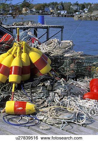 Stock Photograph - crab, maritime, pier, fishing, buoys, docks. Fotosearch