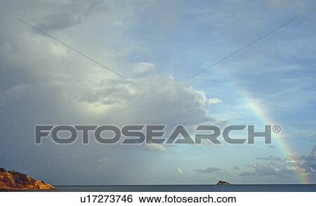 Stock Photograph - dickenson, antigua, johns, bay, rainbow. Fotosearch