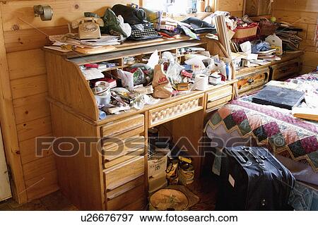 Stock Photo - emily, office, desk, top, roll, bachelors. Fotosearch