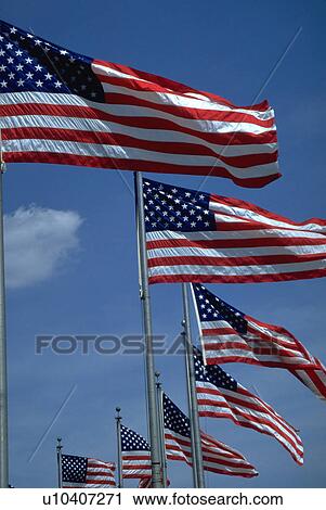 Stock Image - famous, flags, national, dc, washington, american. Fotosearch
