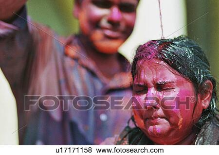 Stock Photo - festival, male, young, india, holi. Fotosearch