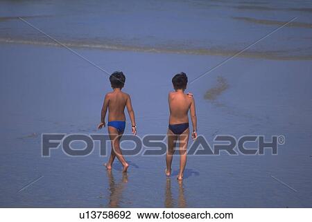 Stock Image - fortaleza, boys, resort, park, beach, two. Fotosearch