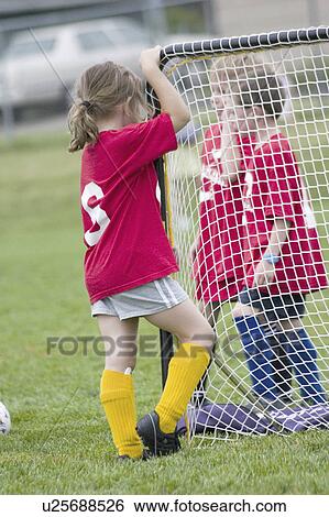 Stock Photograph - goal, teammates, talking, six, age, soccer. Fotosearch