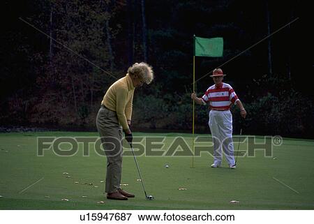 Stock Photo - golf, golfing, mill, olde, putting, golfers. Fotosearch