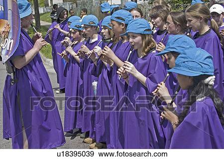 Stock Photo - heart, leading, band, recorder, costumed, director. Fotosearch