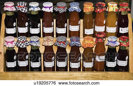 Stock Photograph - homemade, sauce, sale, sauces, rack. Fotosearch