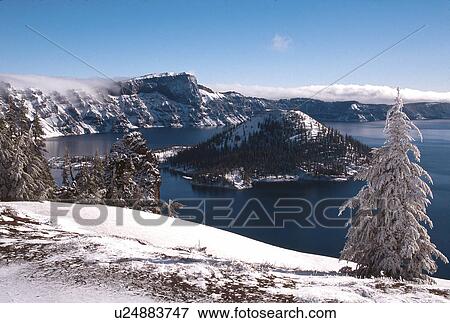 island, lake, oregon, park, national, crater View Large Photo Image Stock Photo - island, lake, oregon, park, national, crater. Fotosearch