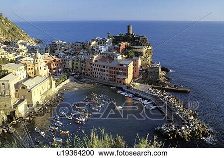 Stock Image - italia, italy, europe, village, fishing, vernazza. Fotosearch