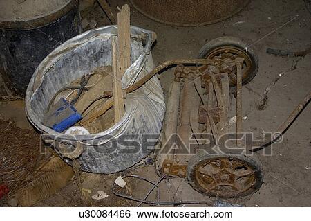 junk, bucket, mower, lawn, dilapidated, old View Large Photo Image Stock Photograph - junk, bucket, mower, lawn, dilapidated, old. Fotosearch