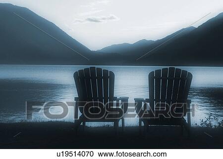 lodge, chairs, crescent, lake, shore, adirondack View Large Photo Image Stock Image - lodge, chairs, crescent, lake, shore, adirondack. Fotosearch
