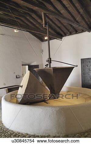 Picture - mancha, oil, spain, mill, stone, olive. Fotosearch