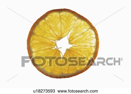 Stock Image - mandarin, alimentary, white, orange, slice. Fotosearch