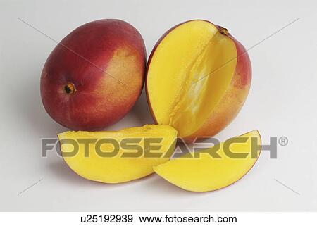 Stock Photo - mangos, comestible, background, white, pair. Fotosearch