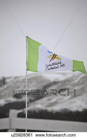 Stock Image - mark, centennial, canada, scenic, flag, saskatchewan. Fotosearch
