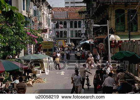 Stock Photo - market, scene, outdoor, malaysia, singapore, street. Fotosearch