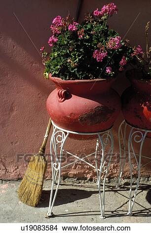 metal, pot, graphic, broom, clay, flower View Large Photo Image Picture - metal, pot, graphic, broom, clay, flower. Fotosearch
