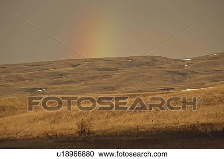 Stock Image - missouri, saskatchewan, scenic, coteau, rainbow. Fotosearch