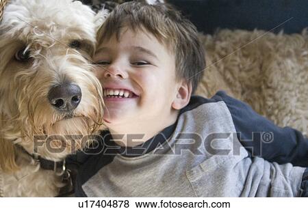 moment, family, enjoying, dog, goldendoodle, gunner View Large Photo Image Stock Photo - moment, family, enjoying, dog, goldendoodle, gunner. Fotosearch