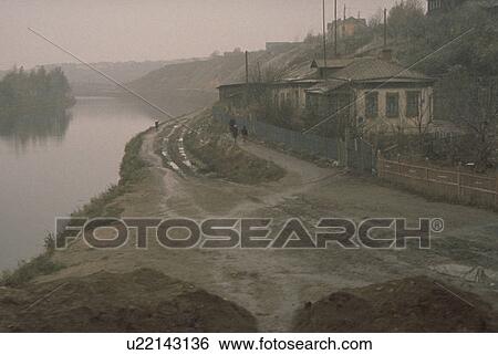 Stock Photograph - moscow, winter, russia, rural, scene, dreary. Fotosearch