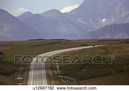 Stock Image - mountains, southwestern, highway, seen, rocky. Fotosearch