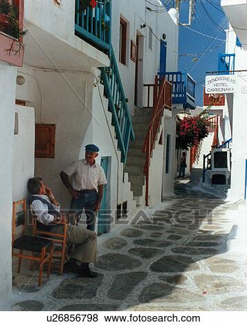 Stock Photo - mykonos, greece, isles, greek, mediterranean, europe. Fotosearch