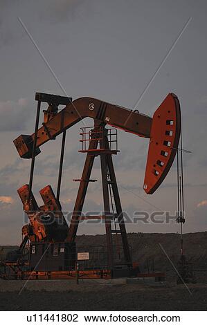 Stock Image - oil, setting, mission, up, lighting, sun. Fotosearch