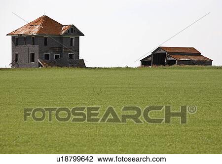 Stock Image - old, scenic, house, farm, weathered. Fotosearch