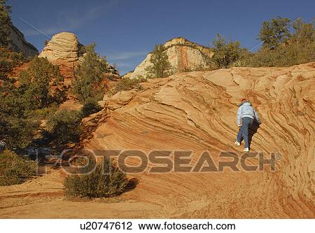 Stock Image - orange, national, red, utah, park, zion. Fotosearch