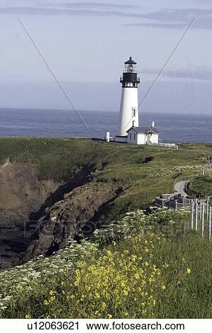 Stock Image - oregon, head, or, newport, lighthouse, yaquina. Fotosearch