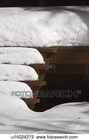 packed, cottage, summer, stairs, snow View Large Photo Image Stock Image - packed, cottage, summer, stairs, snow. Fotosearch