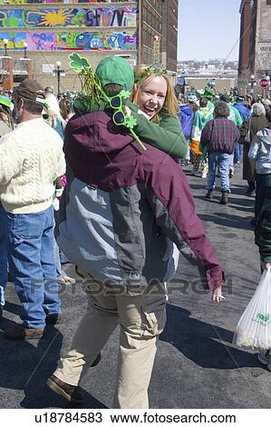 Stock Image - participants, saint, parade, day, patricks, st. Fotosearch