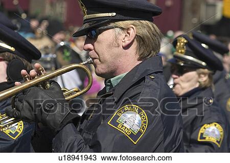 Stock Image - patricks, band, saint, st, marching, police. Fotosearch