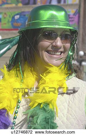 Stock Image - patricks, female, saint, st, dressed, woman. Fotosearch