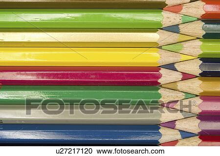 Stock Image - pattern, colored, symmetric, forming, pencils, brightly. Fotosearch