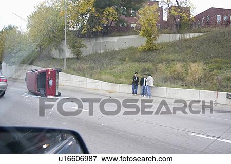 paul, viewing, accident, car, overturned, passengers View Large Photo Image Stock Photo - paul, viewing, accident, car, overturned, passengers. Fotosearch