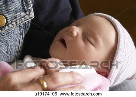 Stock Photograph - released, sleeping, girl, infant, model. Fotosearch